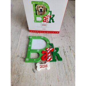 Hallmark bark photo frame dog bone ornament Xmas